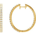 5 Ctw Natural Diamond Inside-Outside Hinged Hoop Earrings (Style 61378)
