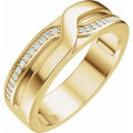 14K Gold 1/8 CTW Diamond Wedding Band