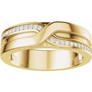 14K Gold 1/8 CTW Diamond Wedding Band