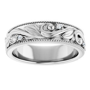 14K Gold Petite Diamond Wedding Band