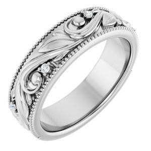 14K Gold Petite Diamond Wedding Band
