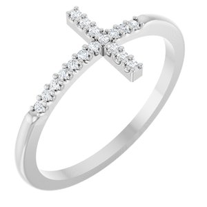 .07 CTW Natural Diamond Sideways Cross Ring (Style 122276)