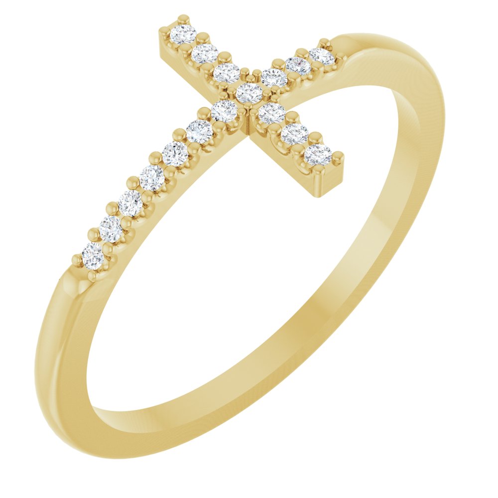 .07 CTW Natural Diamond Sideways Cross Ring (Style 122276)