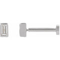 Straight Baguette Bezel-Set Stud Earrings