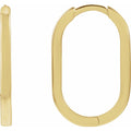 14K Yellow Gold Elongated Oval 20 mm Hoop Earrings