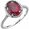 Natural Rhodolite Garnet And .06 CTW Natural Diamond Ring (Style 71634)