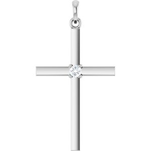 .06 Ct Natural Diamond Cross Pendant (Style R42326)