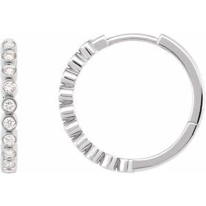 1/4 Ct Natural Diamond Hinged Hoop Earrings (Style 88534)
