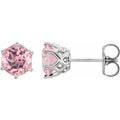Natural Pink Morganite Earrings With Backs (Style 28808)