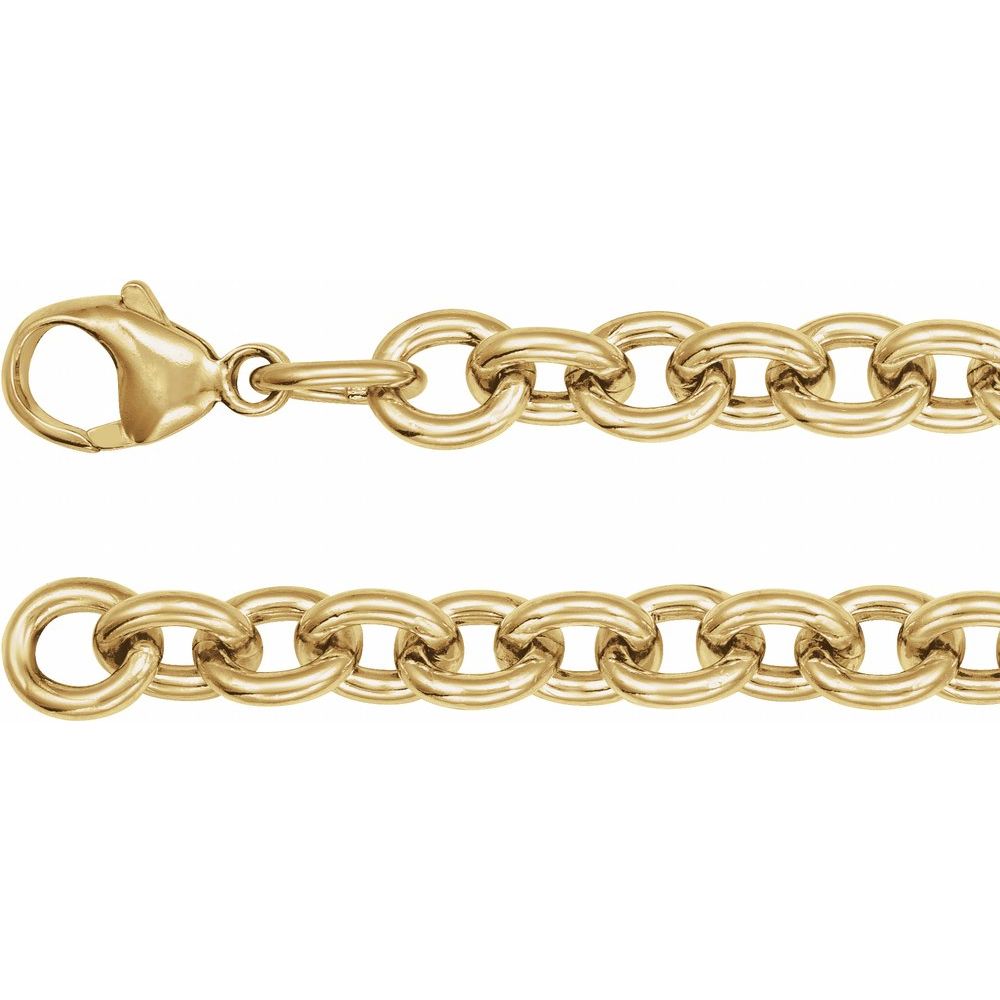 14K Yellow Gold-Filled 7.75 mm Cable 7 1/2" Chain