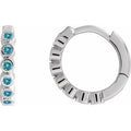 Natural Zircon Hinged Hoop Earrings (Style 88534)