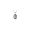 Sterling Silver 24x16 mm Oval St. Christopher 24" Necklace
