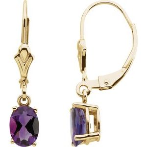 Natural Amethyst Earrings (Style 61023)