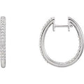 1/2 Ctw Natural Diamond Inside-Outside Hinged Hoop Earrings (Style 61378)