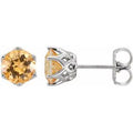 Citrine Earrings With Backs (Style 28808)