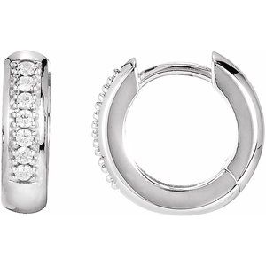 1/8 Ctw Natural Diamond Huggie Earrings (Style 84888)