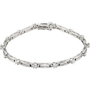 1 1/3 Ctw Natural Diamond Line Bracelet (Style BRC665)