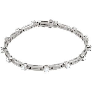 3/4 Ctw Natural Diamond Line Bracelet (Style BRC665)
