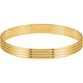 14K Yellow 8 mm Grooved Bangle 7 1/2" Bracelet