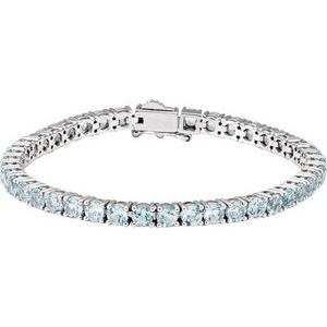 Natural Sky Blue Topaz Bracelet (Style 651205)