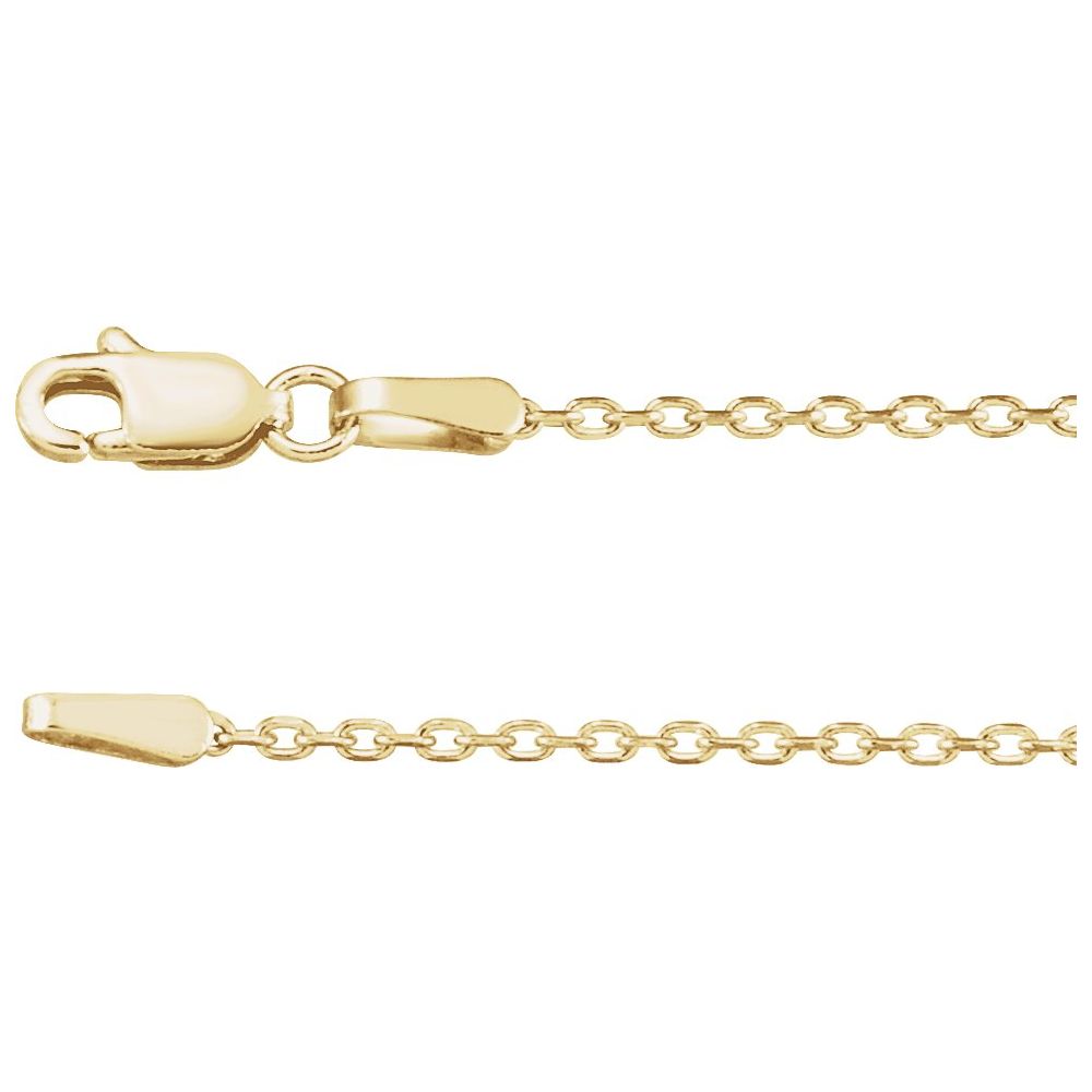 14K Yellow 1.4 mm Diamond-Cut Cable 18" Chain