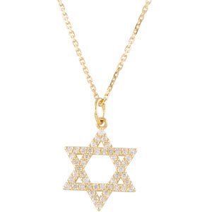 1/5 Ctw Natural Diamond Star Of David Necklace (Style R45253)