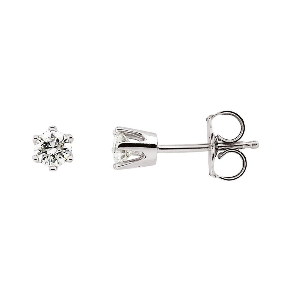 Round 6-Prong Stud Earrings