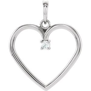.04 Ct Natural Diamond Heart Pendant (Style 85895)
