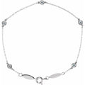 14K White Gold 1/3 CTW Lab-Grown Diamond Bezel-Set Station 7" Bracelet