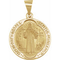 14K Yellow 18 mm Round Hollow St. Benedict Medal