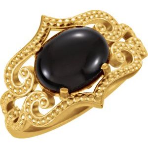 Natural Onyx Granulated Ring (Style 71562)