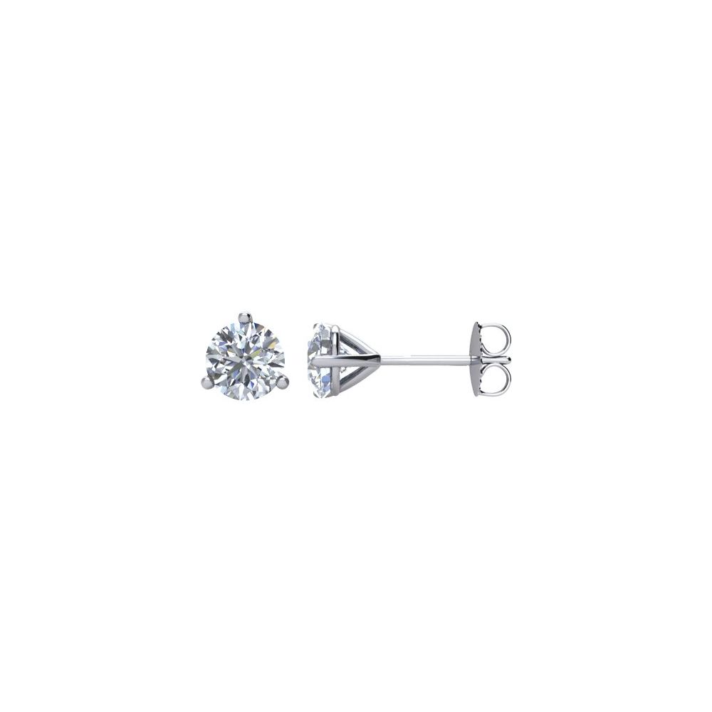 Round 3-Prong Cocktail-Style Stud Earrings
