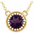 Natural Amethyst Birthstone Necklace (Style 651611)