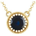 Natural Blue Sapphire Birthstone Necklace (Style 651611)
