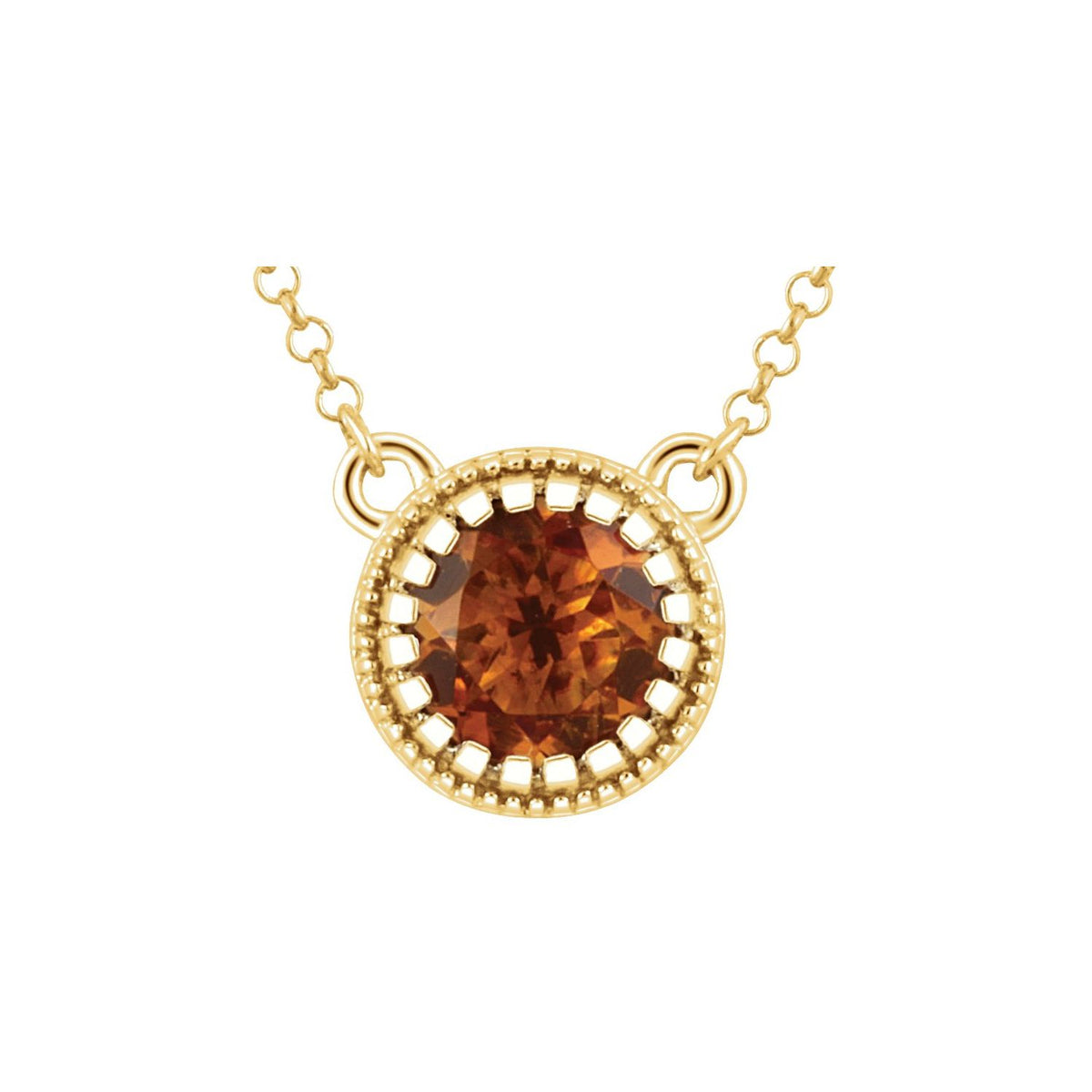 Natural Citrine Birthstone Necklace (Style 651611)