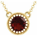 Natural Mozambique Garnet Birthstone Necklace (Style 651611)