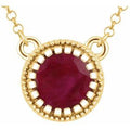 Natural Ruby Birthstone Necklace (Style 651611)
