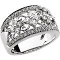 14K White Gold 3/4 CTW Natural Diamond Filigree Ring (Style 63310)