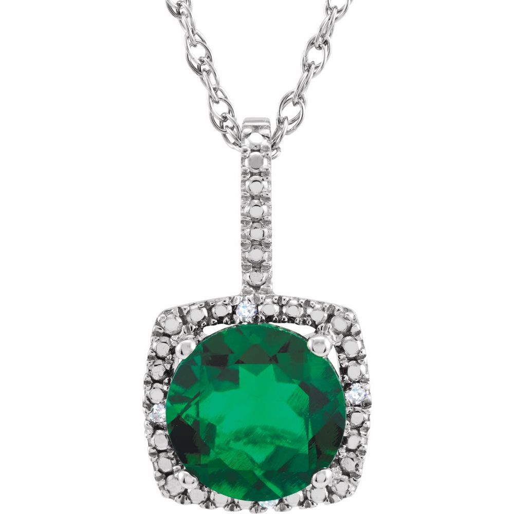 Birthstone Halo-Style Necklace