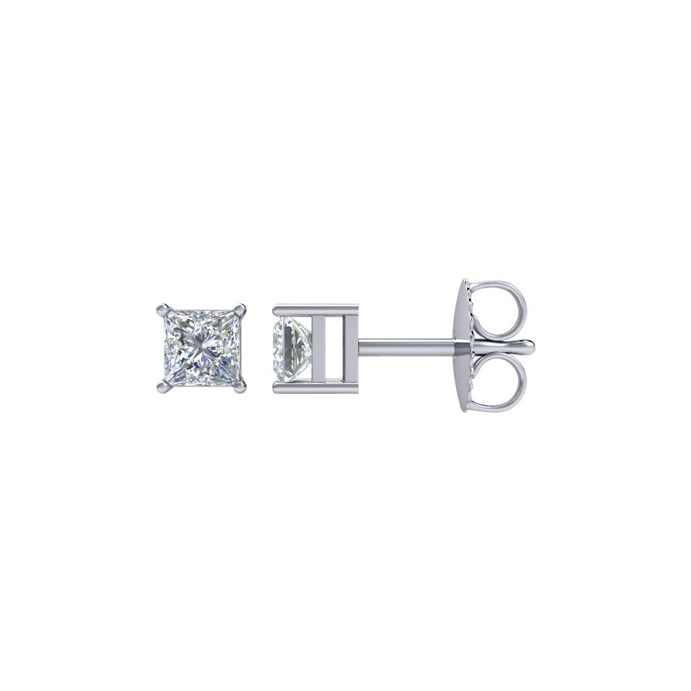 Square 4-Prong Stud Earrings