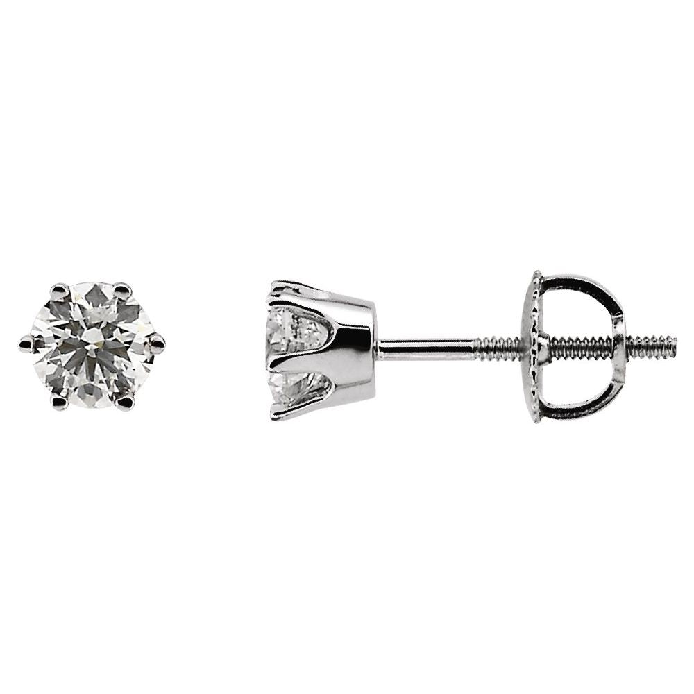 Round 6-Prong Stud Earrings