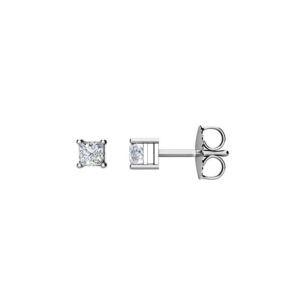 Square 4-Prong Stud Earrings