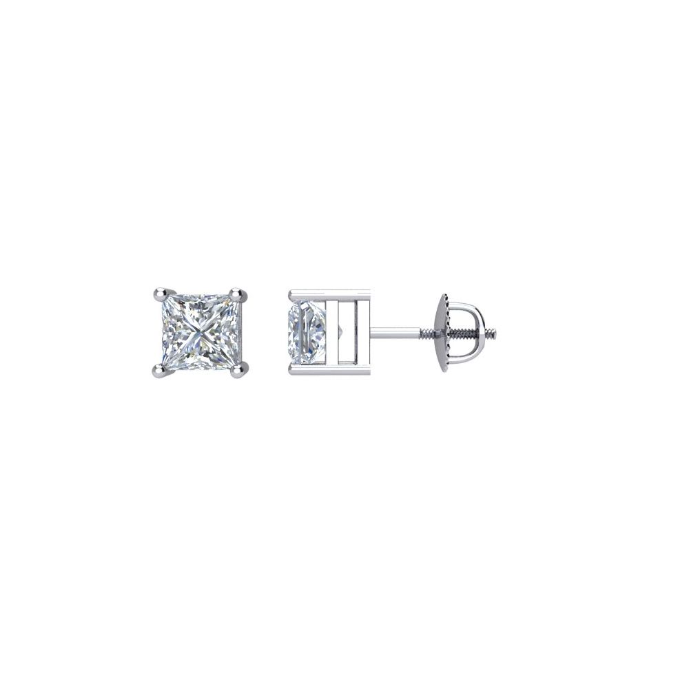 Square 4-Prong Stud Earrings