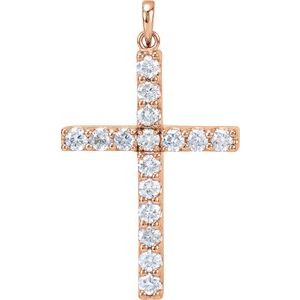 1 3/8 Natural Diamond Cross Pendant (Style R42308)