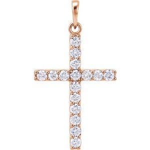 3/4 Ctw Natural Diamond Cross Pendant (Style R42308)