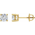 14K Yellow Gold Natural Diamond Stud Earrings