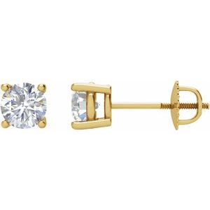 14K Yellow Gold Natural Diamond Stud Earrings