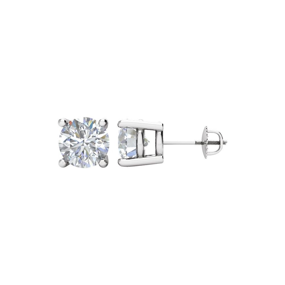Round 4-Prong Stud Earrings
