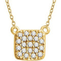 1/6 Ctw Natural Diamond Square Cluster Necklace (Style 651835)