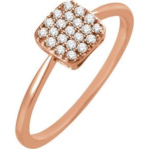 1/6 CTW Natural Diamond Square Cluster Ring (Style 651836)